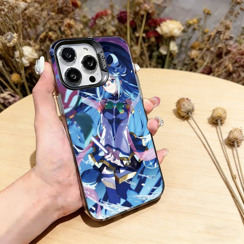 

Konosuba Phone Case For iPhone 17,16,15,14,13,12,11 Plus,Pro Max,XS,Colored Silver Plated Inside Cover iPhone17Air