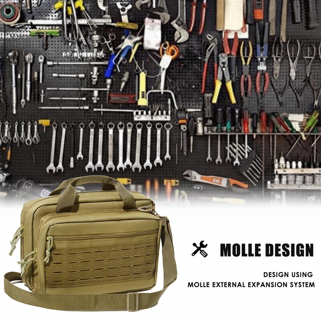 600D Oxford Cloth Tactical Handgun Bag Multiple Pockets Tactical Gun Case Shooting Range Bag for Outdoor Hunting Shooting Range