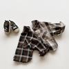Kids Korean Style Retro Long Sleeve Plaid Shirt For Boys And Girls