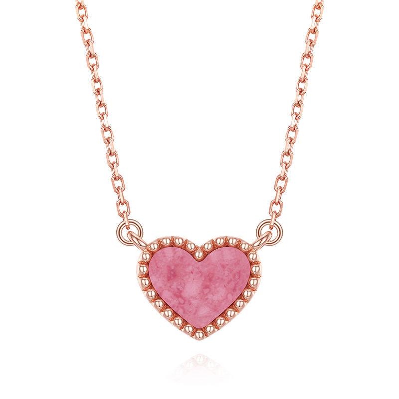 Silver Green Pink Shell Necklace Girl Can Temperament Versatile Stack Wear Collarbone Chain Fashion Accessories