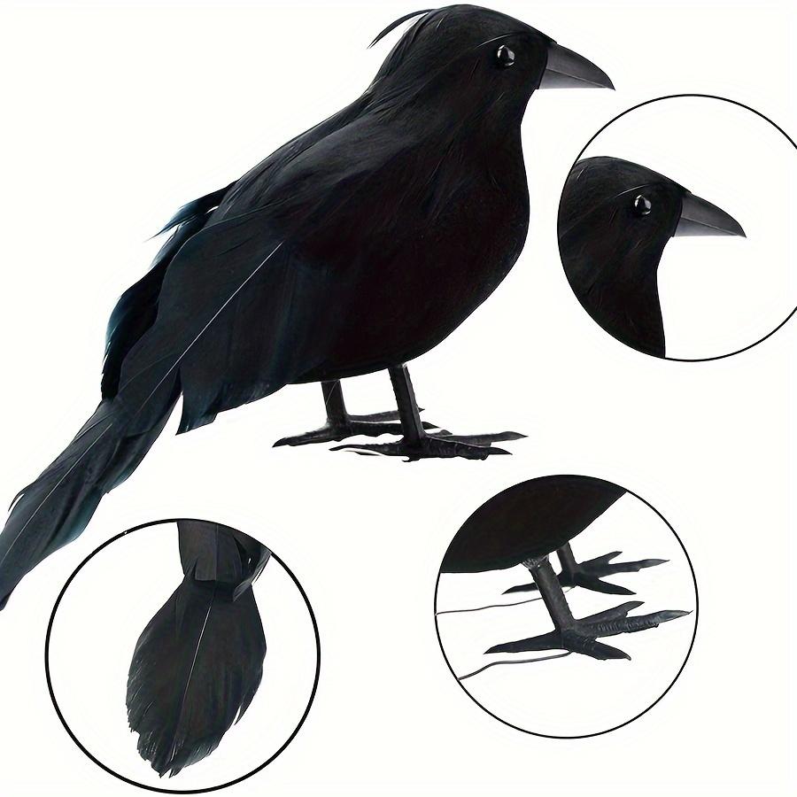 1pc/3pcs/4pcs Realistic Crow Outdoor Table Decoration,Black Artificial Feathered Raven,Indoor Halloween Decorative Crow Ornament