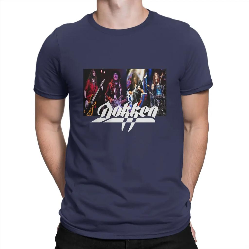 The American Hard Rock Band Formed In 1976 T-Shirt for Men Dokken Fashion Pure Cotton Collar Short Sleeve T Shirt