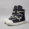 R-o Luxury Sneakers Black Canvas Boot High Top Shoe Men Casual Shoes Classic Design Zipper Women Sneaker Thick-Sole Ankle Boots