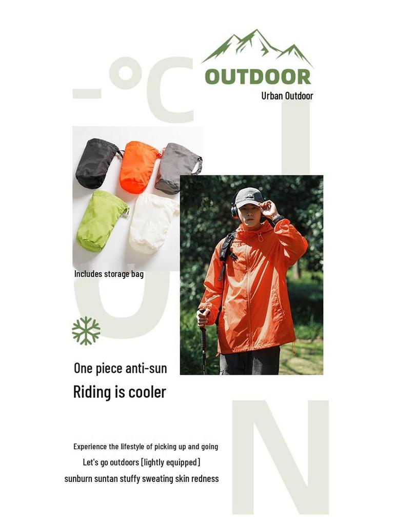 Kurtka z jedwabiu lodowego z ochroną UV - Unisexowa letnia lekka kurtka przeciwsłoneczna do wędkowania i sportów outdoorowych