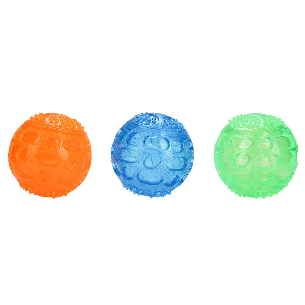 

3Pcs set Pet Dog Squeaky Chewing Ball Toy Puppy Cleaning Teeth Balls