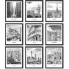 97 Decor Black White City Wall Art Print - Cityscape Pictures, Famous Architecture Landscape Artwork Wall Decor, an Buildings Poster, New York