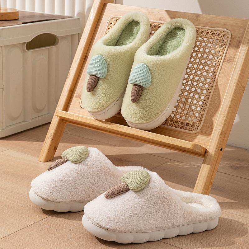 Cute Cotton Shoes, Indoor Thick-soled Anti-slip and Warm Plush Slippers