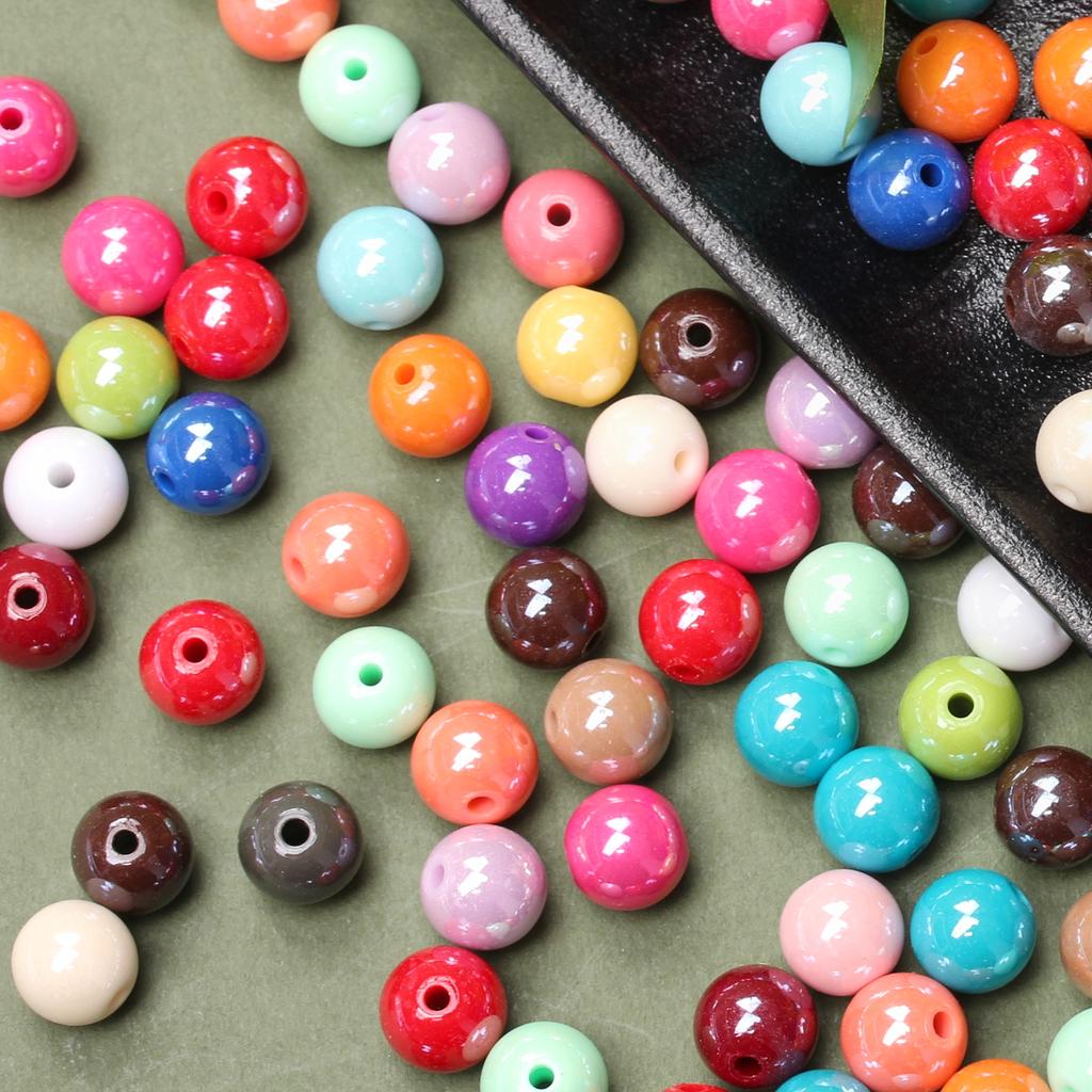 Jewelry Making Acrylic Loose Beads 20Pcs 10mm Pendant Necklace Bracelet Wholesale DIY For Glossy