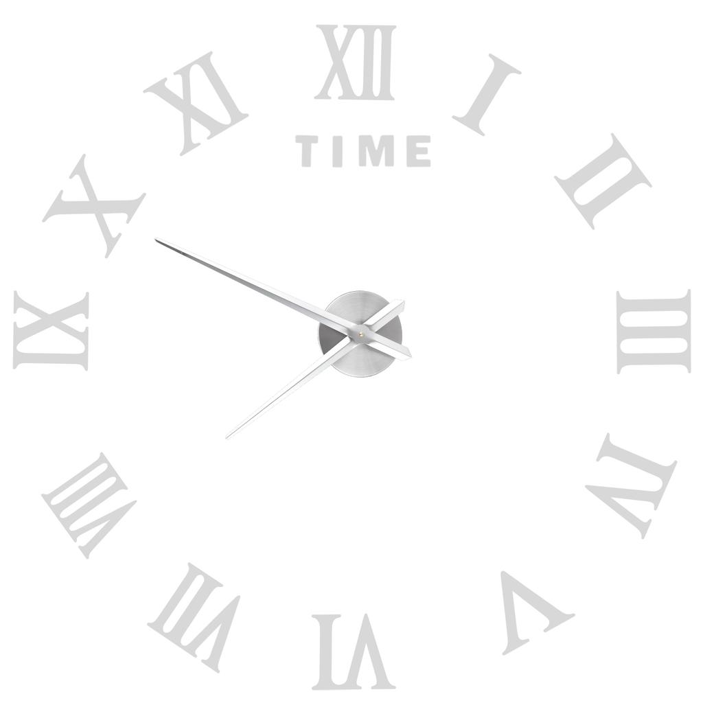 DIY Wall Clock Roman Numerals Frameless Mirror Surface Wall Clock Home Living Room DecorSilver