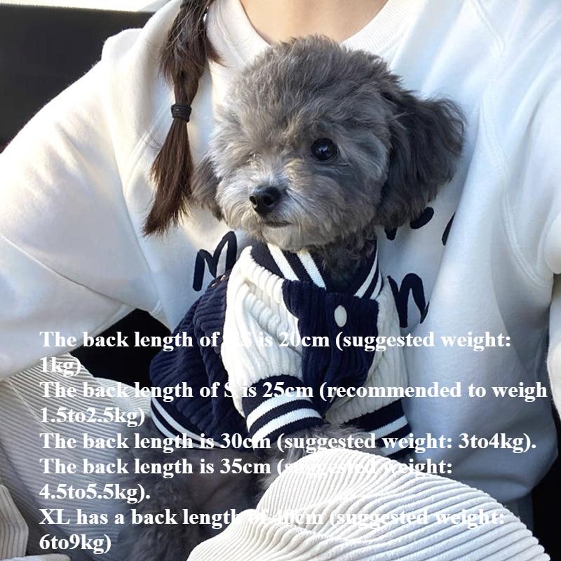 Winter Puppy Clothes Solid Dog Coat for Small Dogs Warm Embroidery Baseball Jersey Cat Coats Yorkie Dachshund Outfit Dog Jacket