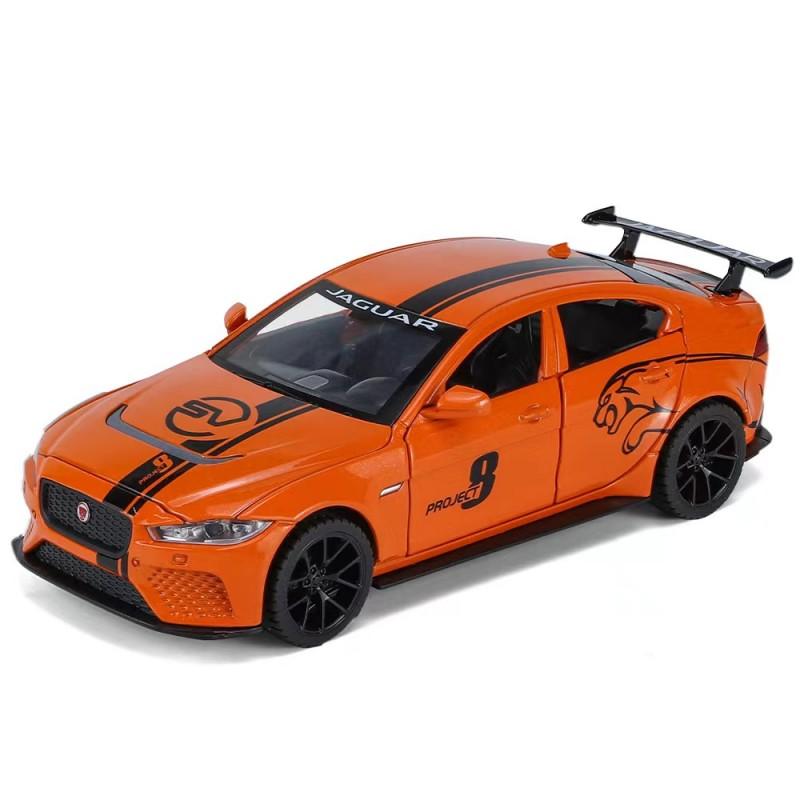 

1/32 Jaguar XE SV Project 8 сплав модель спортивного автомобиля литой металлический автомобиль модель автомобиля звук свет имитация коллекция детские подарки оранжевый
