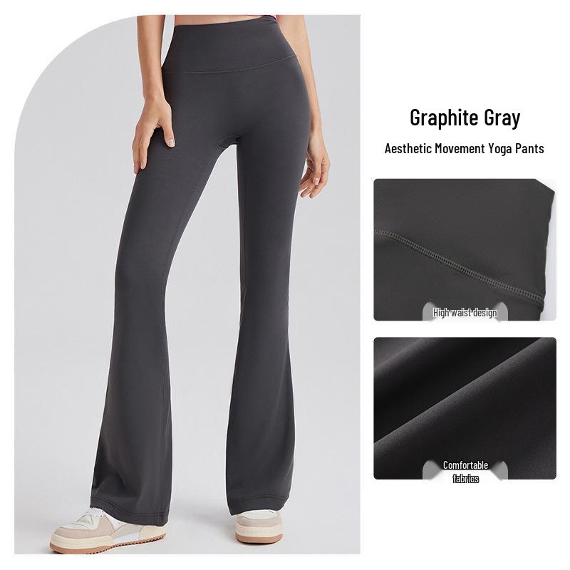

Брюки для йоги клеш с высокой талией и контролем живота для бега и пилатеса Large (L) графитово-серый