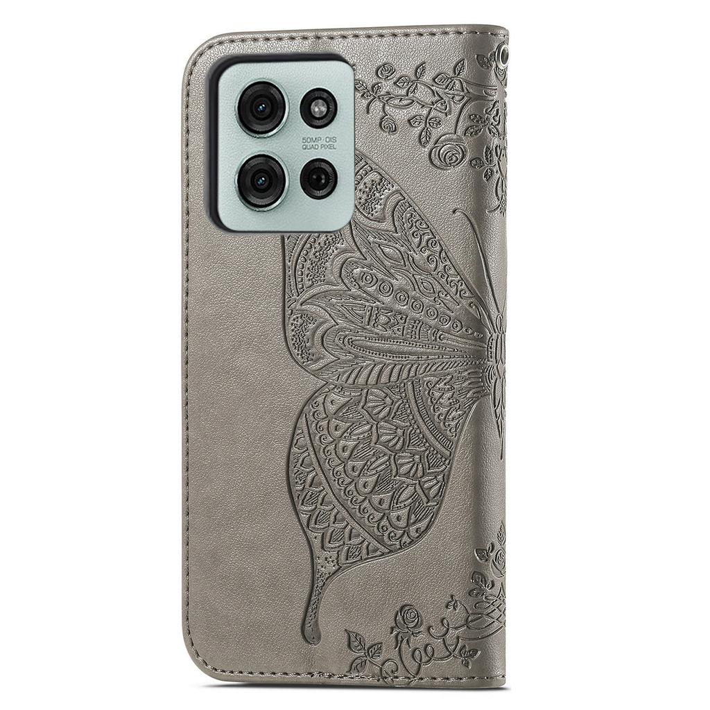 For Motorola Moto G75 5G Case PU Leather Wallet Phone Cover Butterfly Pattern