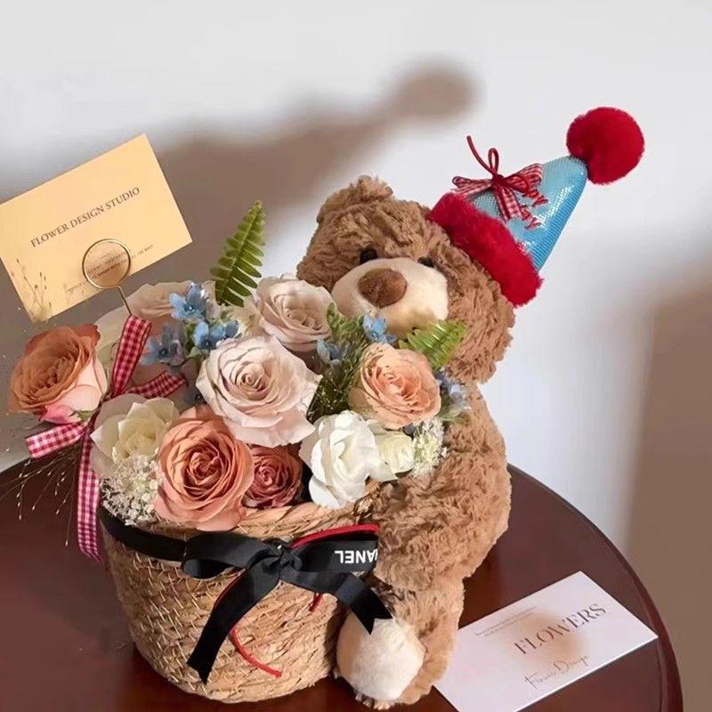 Birthday Soap Flower Bear Bouquet: Teddy Bear Hug Gift for Girlfriend or Best Friend