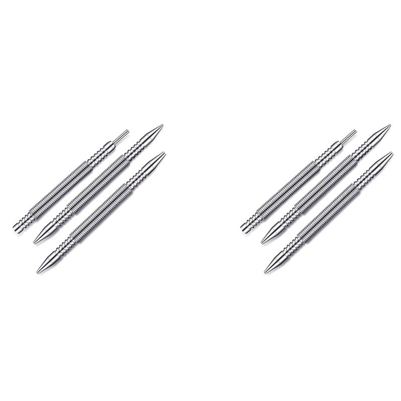 ABBY-6 Pcs Dual Head Nail Setter And Hinge Pin Punch Set,Hammerless Spring Nail Punch Door Hinge Pin Remover Tool 5000 PSI серебряный