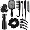 12-teiliges Frisurenkamm-Set, Spitzkamm, Haarsprayflasche, Haarschleifen-Webwerkzeug, Shampoobürste, Salon-Haarstyling-Werkzeug
