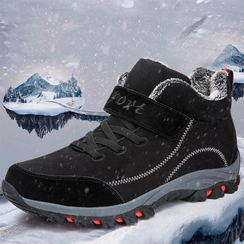 Men's Boots Plush Warm Snow Boots 2025 New Couple NonSlip Cotton Shoes Work Casual Sneakers Walking Men Ankle Boots Hiking Boots