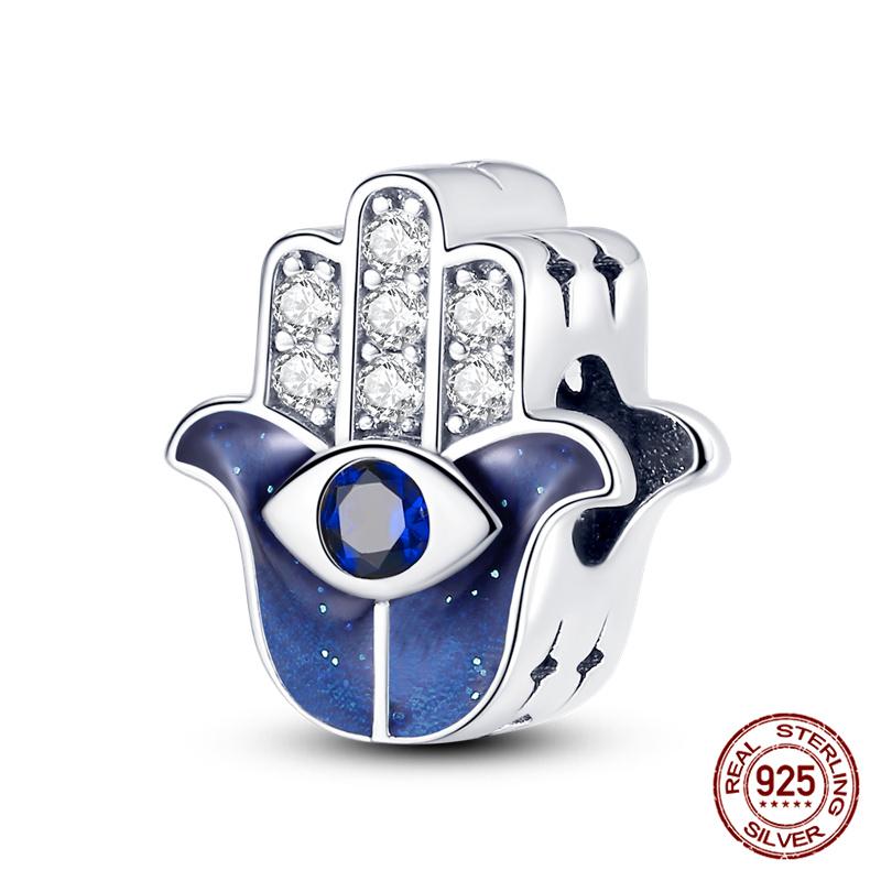 Original 100% Copper Blue Zircon Devil Eye Series Charms Fitoriginal Bracelet Diy Jewelry Making Women Gift