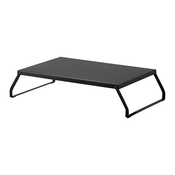 Yamazaki Jitsugyo 10404 Electric plate rack that can be used at the bottom, black, when used: W60 x D33.3 x H12.8cm, tower hot plate stand, tabletop,