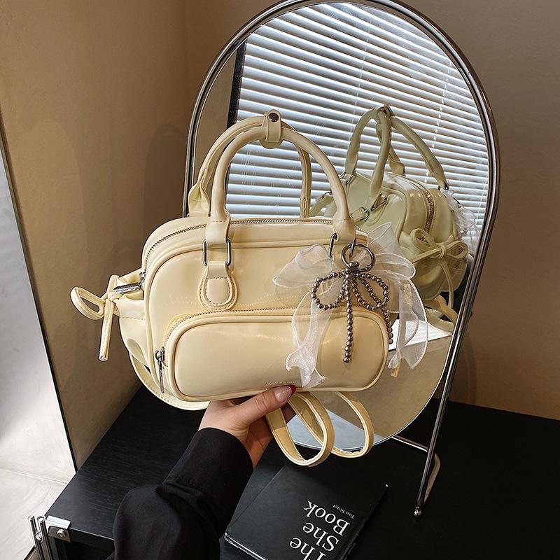 Foreign Trade New Simple Oily Backpack Women's Korean Ins Fashion Small Backpack Niche High-end Oblique Straddle Women's Bag