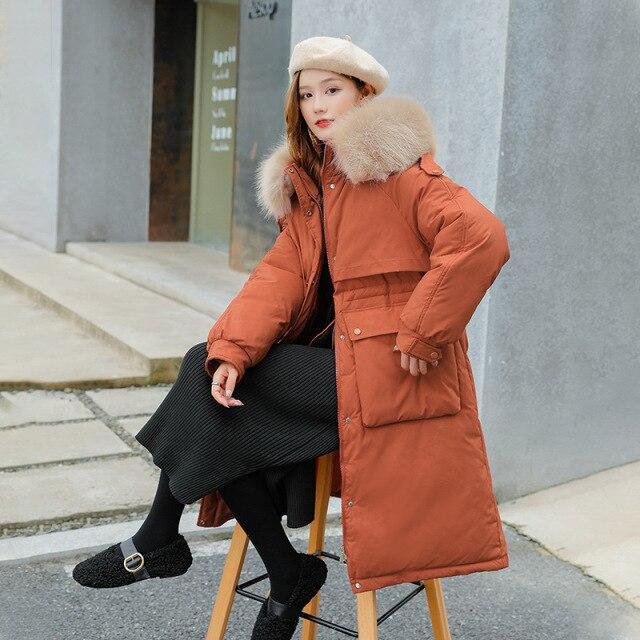 Women Winter X Long Hooded Faux Fur Collar Big Pocket Windproof Coat Lady Puffer Jacket Cotton Padded Parkas Outwear Overcoat купить по низким ценам в интернет магазине Joom Women Winter X Long Hooded Faux Fur, Big Faux Fur Hooded Puffer Coat With Pockets