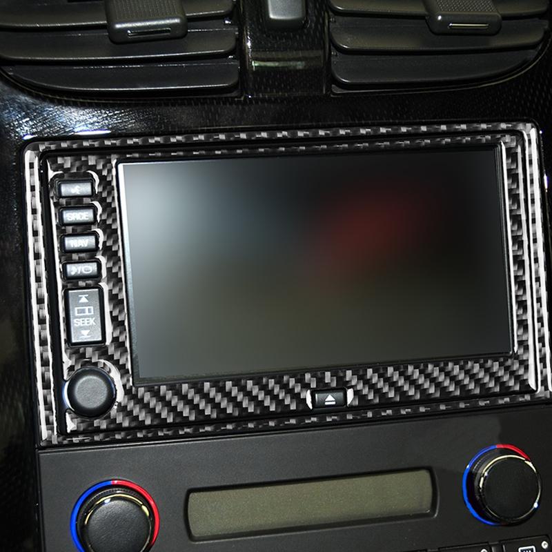 Dla Chevrolet Corvette C6 2005-2007 1 szt. Konsola nawigacji GPS z prawdziwego włókna węglowego Wykończenie wnętrza wnętrza samochodu