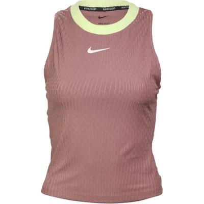 Court Slam Patchwork con Logo Gilet da Tennis Girocollo a Coste Donna Top Viola Fumoso FD5635-208