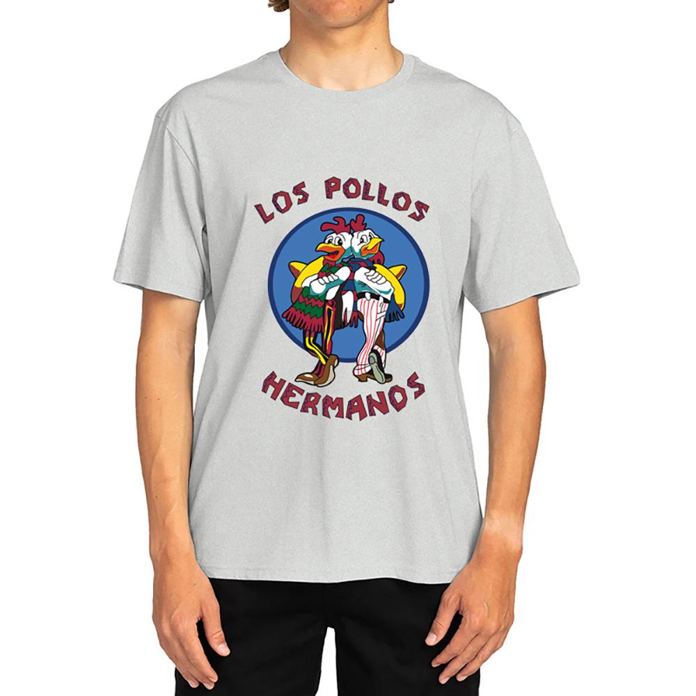 Breaking Bad LOS POLLOS Hermanos Mens TShirt 100 Cotton Short Sleeve Graphic Tee TV Series Merchandise Streetwear