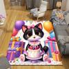 1pc Birthday cat Design Area Rug - Soft, Anti-Slip, and Durable Gaming Room Decor for Bedroom