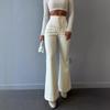 Fashion Sexy High Waist Trousers Flared Pants Leather Pants Women's