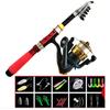 Compact Telescopic Spinning Rod Set Shore Fishing 4-Section Portable Saltwater With Reel Accessories