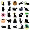 50 Black Cat Kitten Stickers: Waterproof Decoration for Suitcases, Scooters, and Laptops