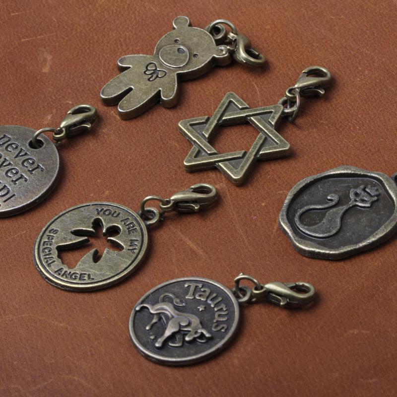 TN Traveler's Notebook Vintage Bronze Charms & Pendants Set