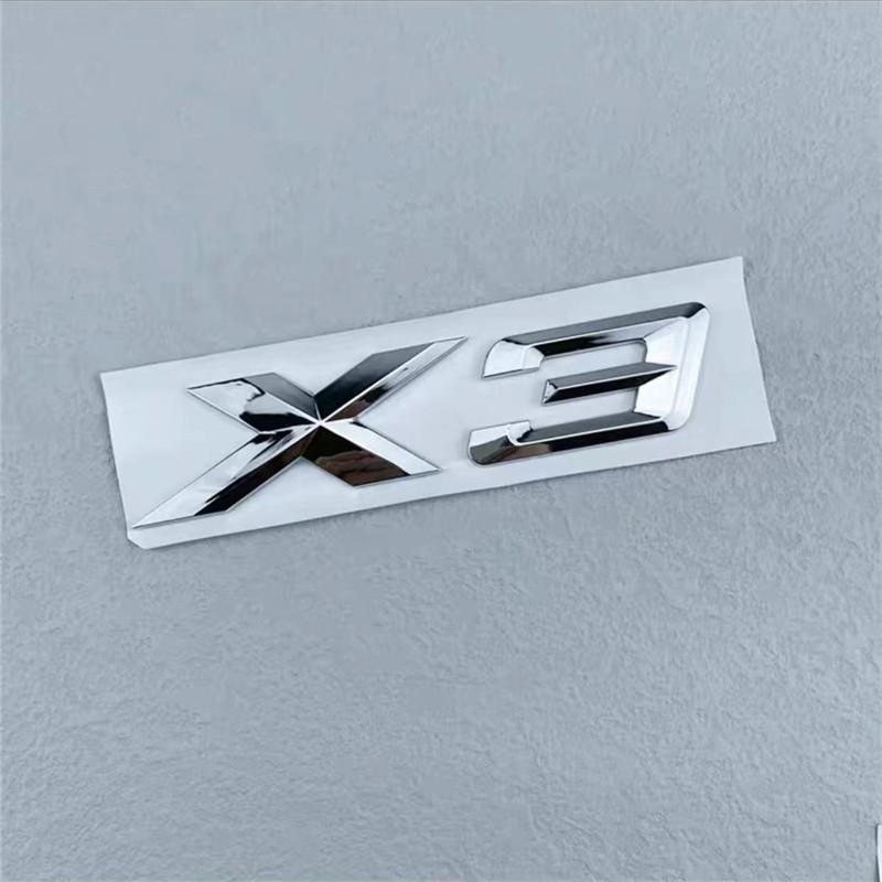 3D ABS Black Chrome Car Letters Rear Trunk Emblem Badge X1 X2 X3 X4 X5 X6 X7 Logo For BMW E70 E53 F15 G05 Decals Sticker Styling