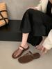 French fishing net surface bag head half slippers women's summer wear 2025 new with skirt niche flat bottom fisherman cool slippers
