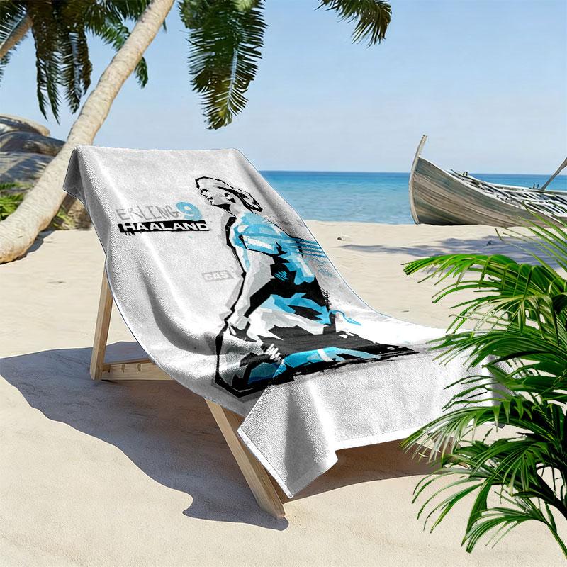 Haaland Blaze Print Beach Towel, Large Soft Quick Dry Towel for Beach Camping Swimming