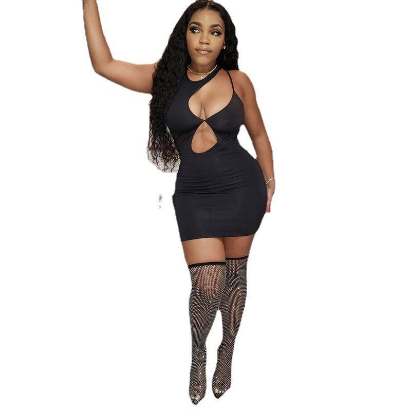 Summer Waist Bag and Hip Dress Tight Waist Sheath Dress Summer