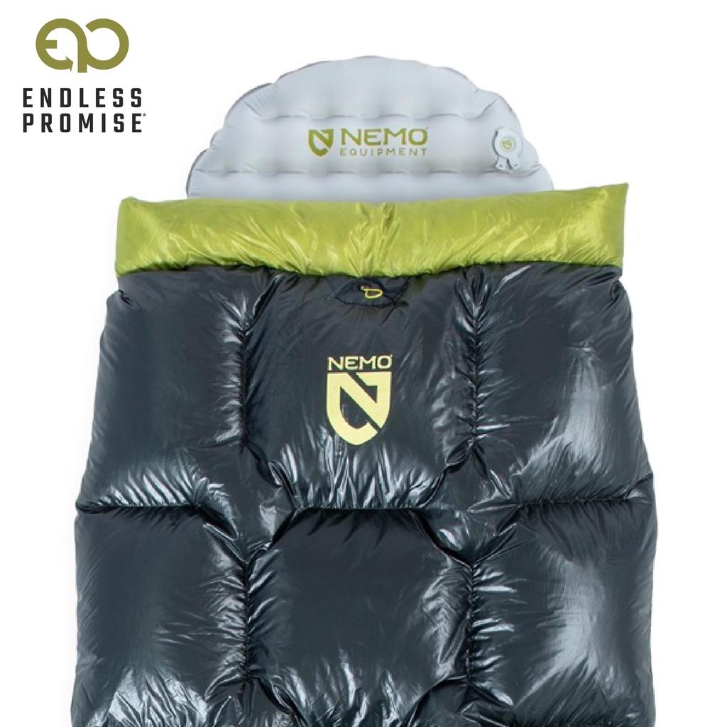 NEMO Equipment Pulse Endless Promise Ultralight Backpacking Quilt Birch Gray Regular - Bud/Goodnight -