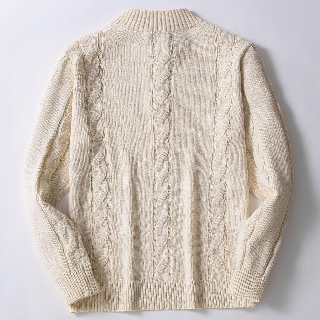 Cable Knit Sweater for Men Button Henley Collar Long Sleeve Knitted Pullover Tops Casual Warm Sweaters Men's Lightweight Soft Fall Spring Sweater