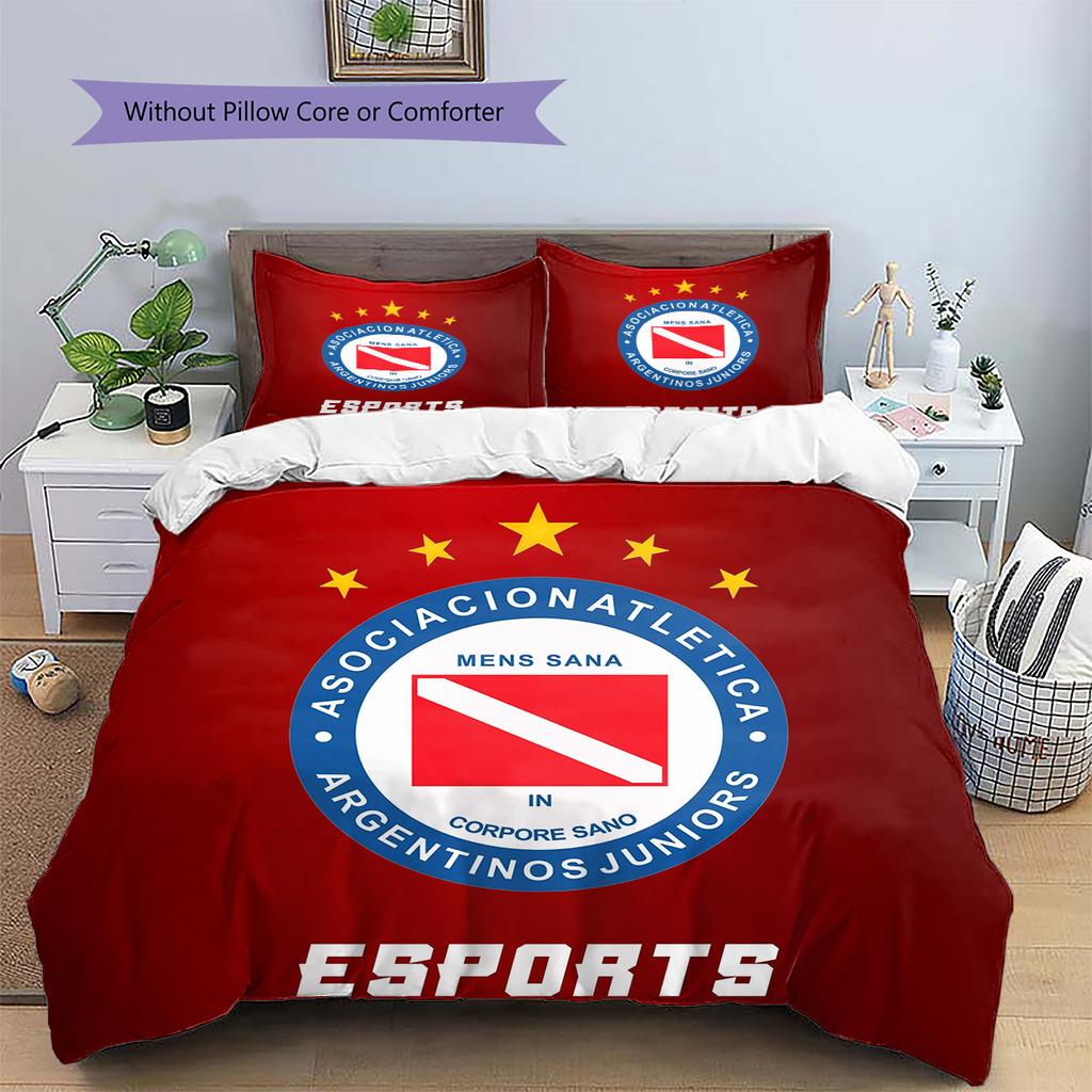 Argentinos Juniors Pattern Bedding Quilt Set Home Decoration Gift (1 * Duvet Cover + 2 * Pillowcase Without Core)