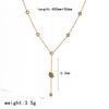 Cross-border Minority Design Diamond-encrusted Stainless Steel Women's Necklace Star Moon Bamboo Long Sweater Chain 18k