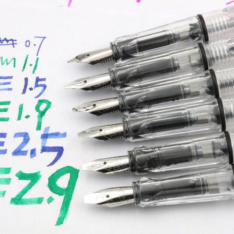 1 Stück Entenschnabel Gotisch parallel Füllfederhalter transparent weiß Kunst Flachspitze Schüler Büro Geschenke Schreibwaren Tintenstifte