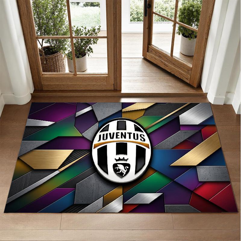 Juventus FC Design Crystal Velvet Rug Soft Decorative Mat for Bedroom Entrance