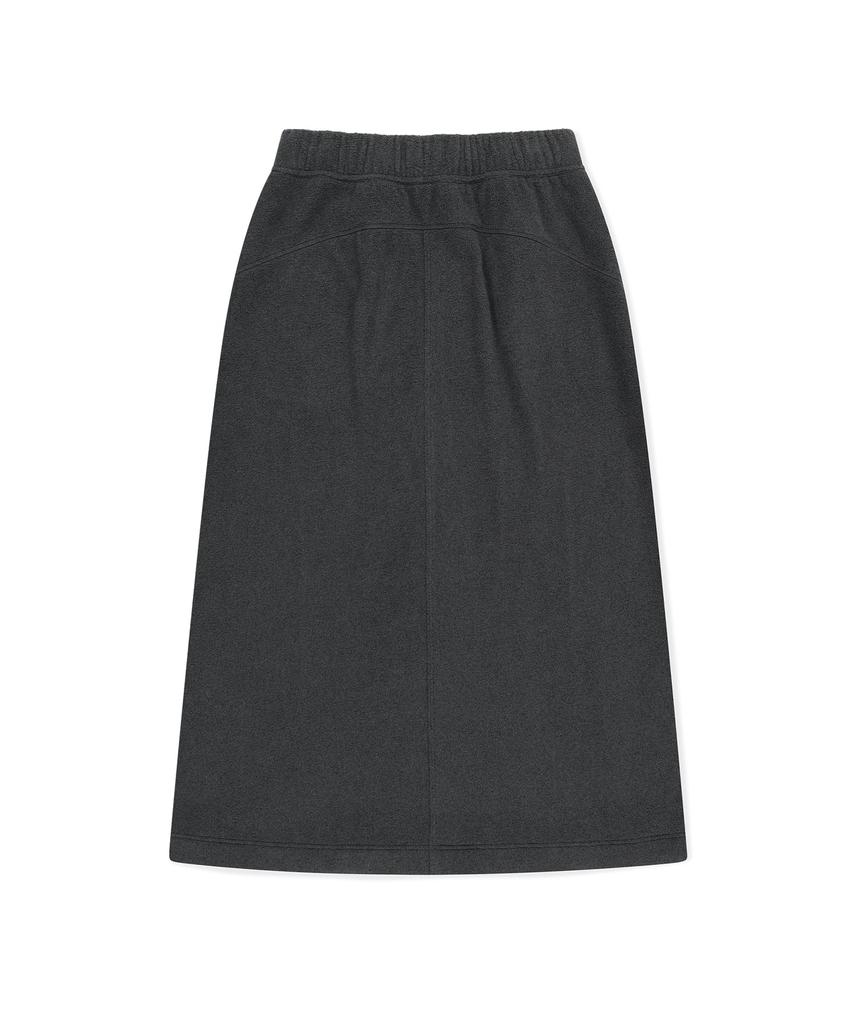 Sseonleobeutueo Fleece Long Skirt Charcoal
