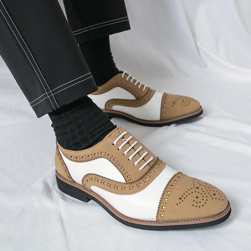 High Quality Brogues Shoes For Men British Men's Dress Formal Leather Shoes Wedding Business Leather Social Oxford Shoes Male for daily use