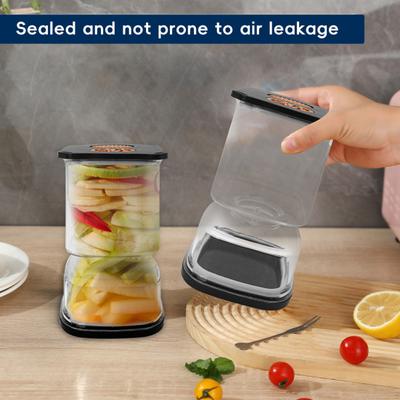 Pickle Jar with 2 Forks Dry Wet Separation Pickle Juice Separator Jar Large Capacity Leakproof Pickled Vegetable Airtight Container