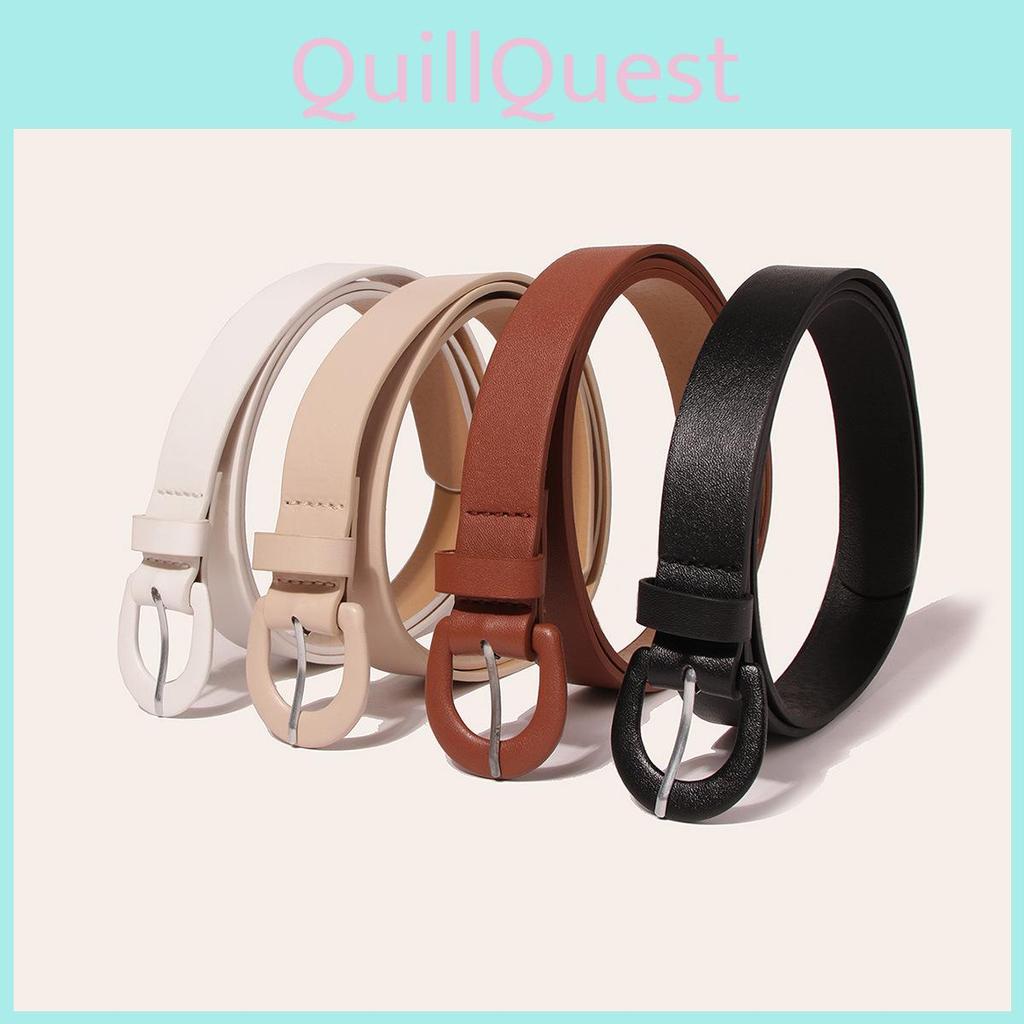 Womens Basic Pu Leather Belt With Pin Closure For Office And Daily Use