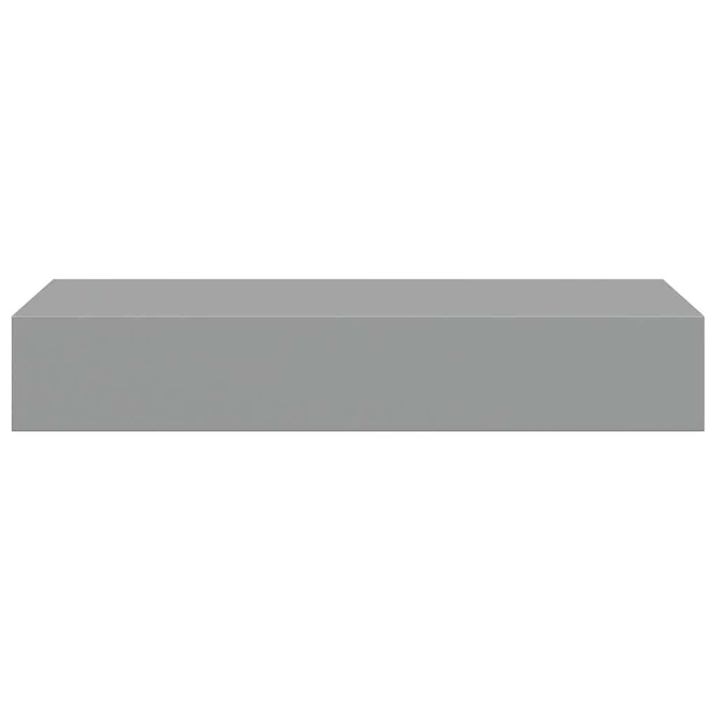 Vidaxl Półki Ścienne Z Szufladą, 2 Szt., Szare, 60 X 23,5 X 10 Cm, Mdf