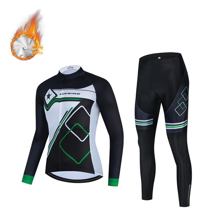 2026 Long Sleeve Autumn and Winter Fleece Cycling Suit Set Mountain Bike Suit Cycling Suit Equipment S