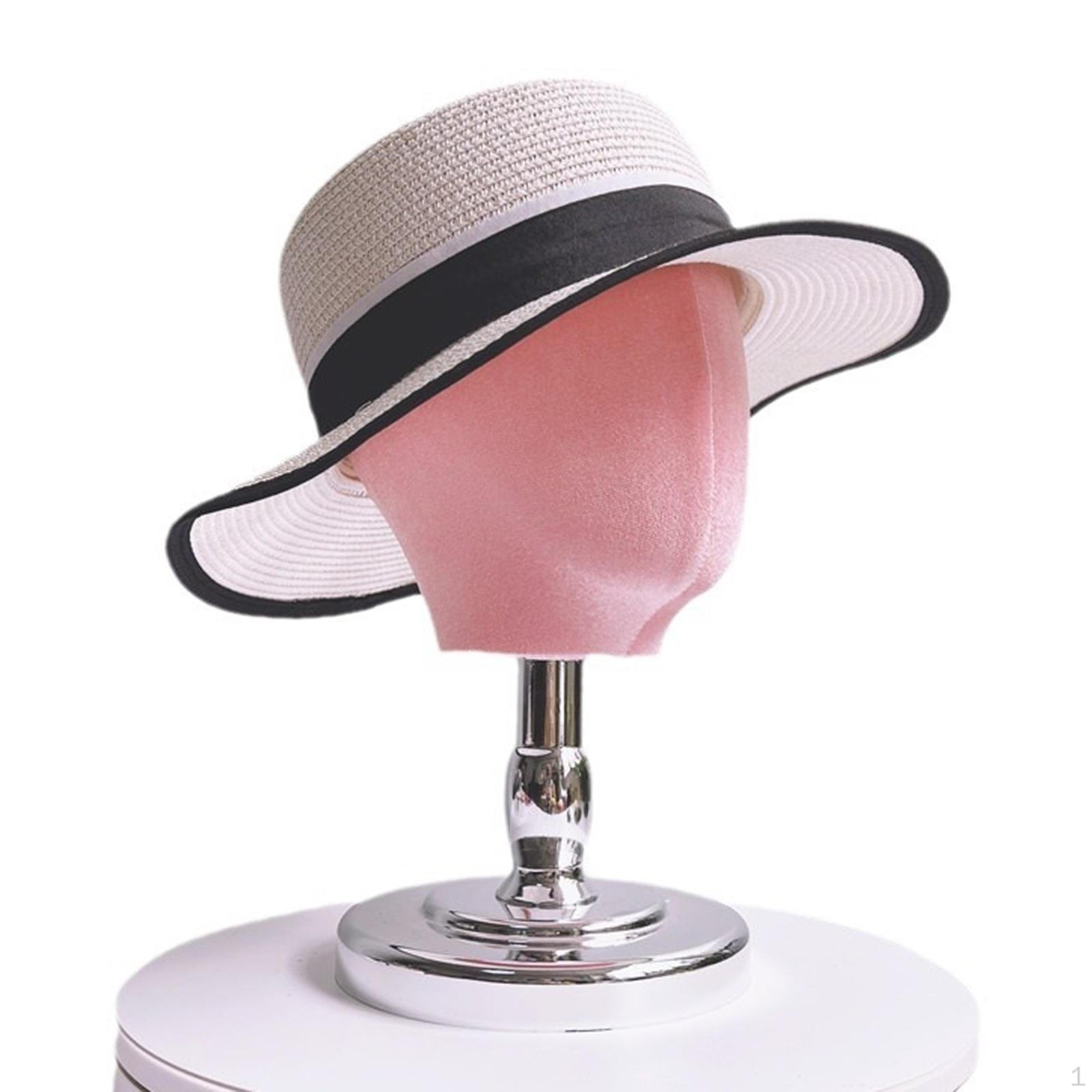 

Hat Display Holder Head Model Rack Professional Wig Cap Stand for Barber Shop Silver Base